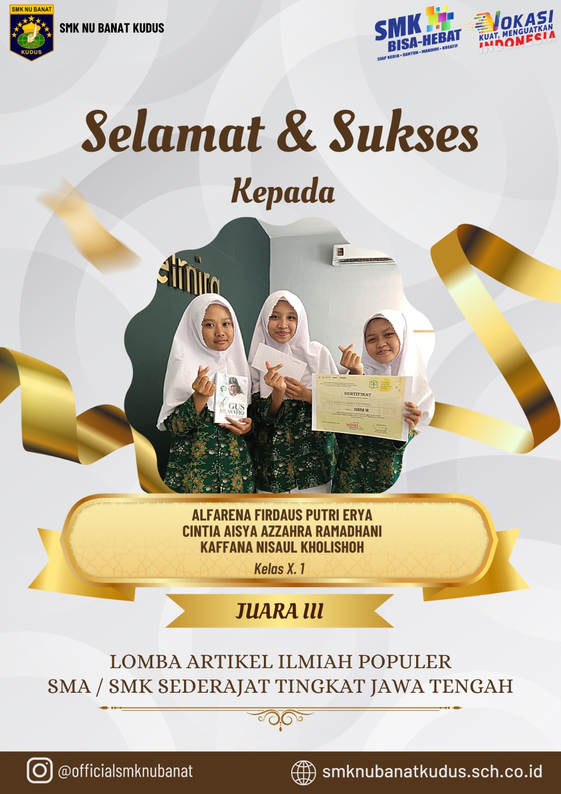 LOMBA ARTIKEL ILMIAH POPULER SMA/SMK SEDERAJAT TINGKAT JAWA TENGAH